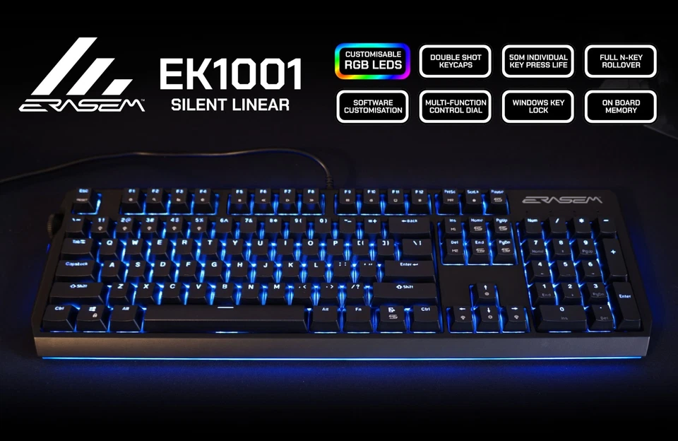 Erasem EK1001-SL Silent Mechanical Keyboard - Full Size - Silent Linear Switches - Image 2 of 4