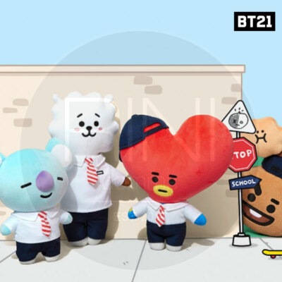BTS BT21 TATA CHIMMY PLUSH スクール ぬいぐるみ 制服 BTS BT21 Official Authentic Goods Afterschool Plush Standing