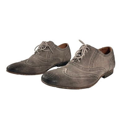 John Fluevog Brogue Derby Oxford Gray Suede Shoes size 7 Mens  MADE IN PORTUGAL