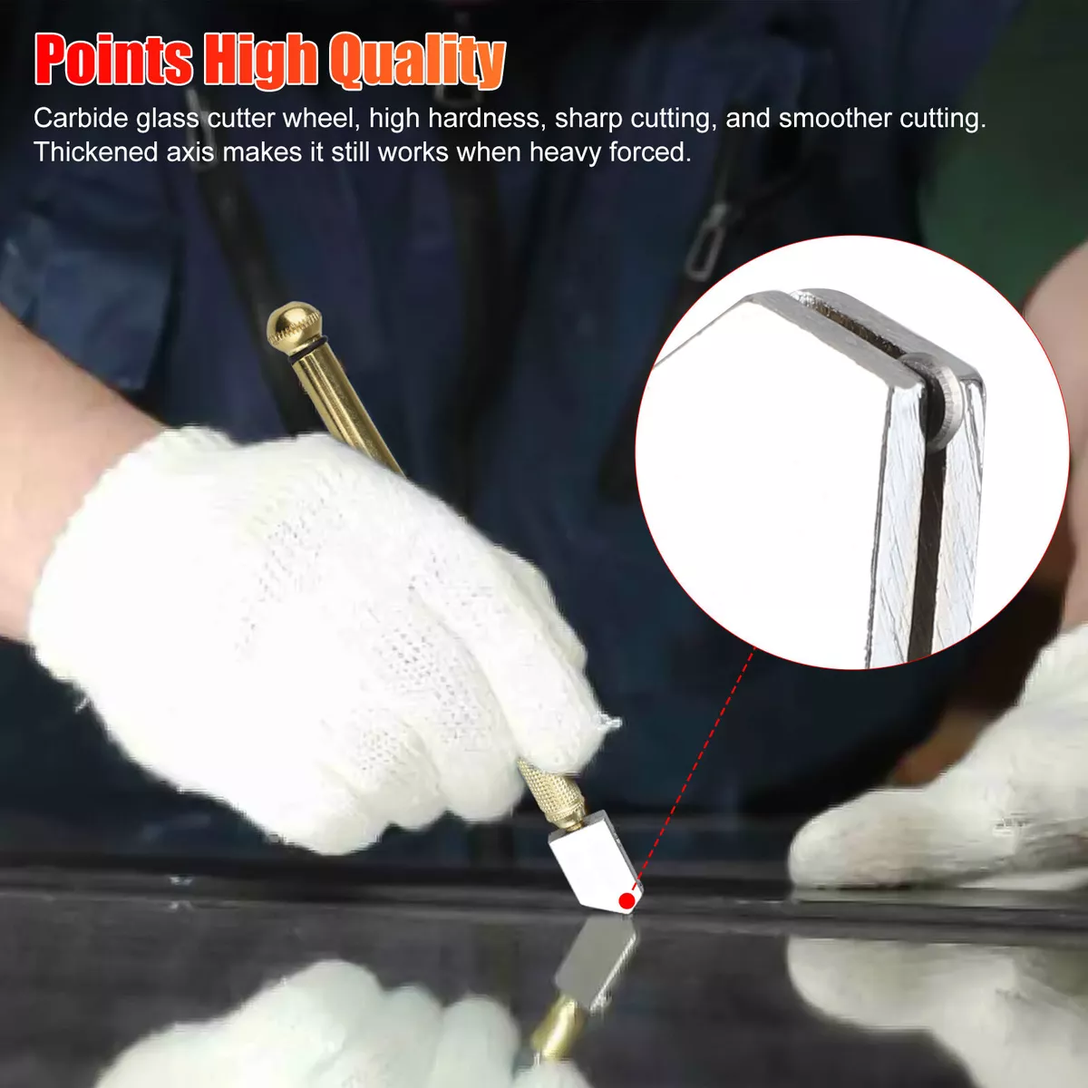 2x Professional Diamond Tip Glass Cutter Tungsten Carbide Precision Cutting  Tool