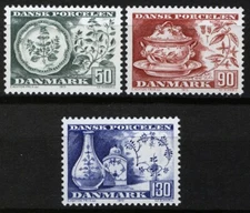 Denmark 1975, Danish porcelain set VF MNH, Mi 589-591