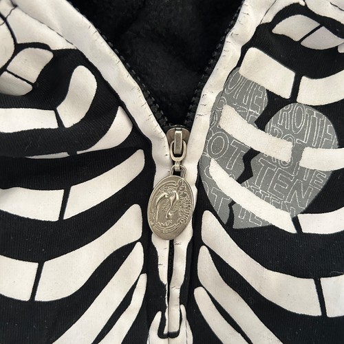 Y2k Vintage Full Zip Sweatshirt Skeleton -ed hardy Youth Size 12 - Picture 7 of 13
