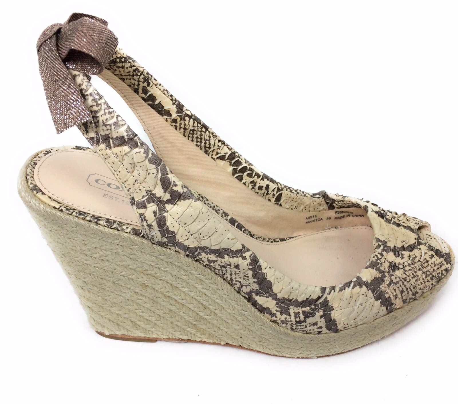 Coach Maritza Python Leather Espadrille Platform … - image 5
