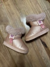 Pink Fur lined Boots Girls Size 11.5