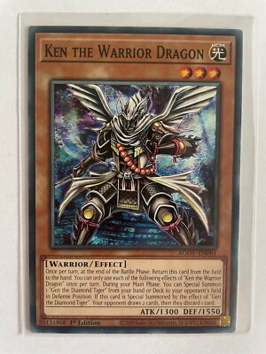 Yu-Gi-Oh Karte Ken The Warrior Dragon ENG TCG Card Monster 1st Edt Konami