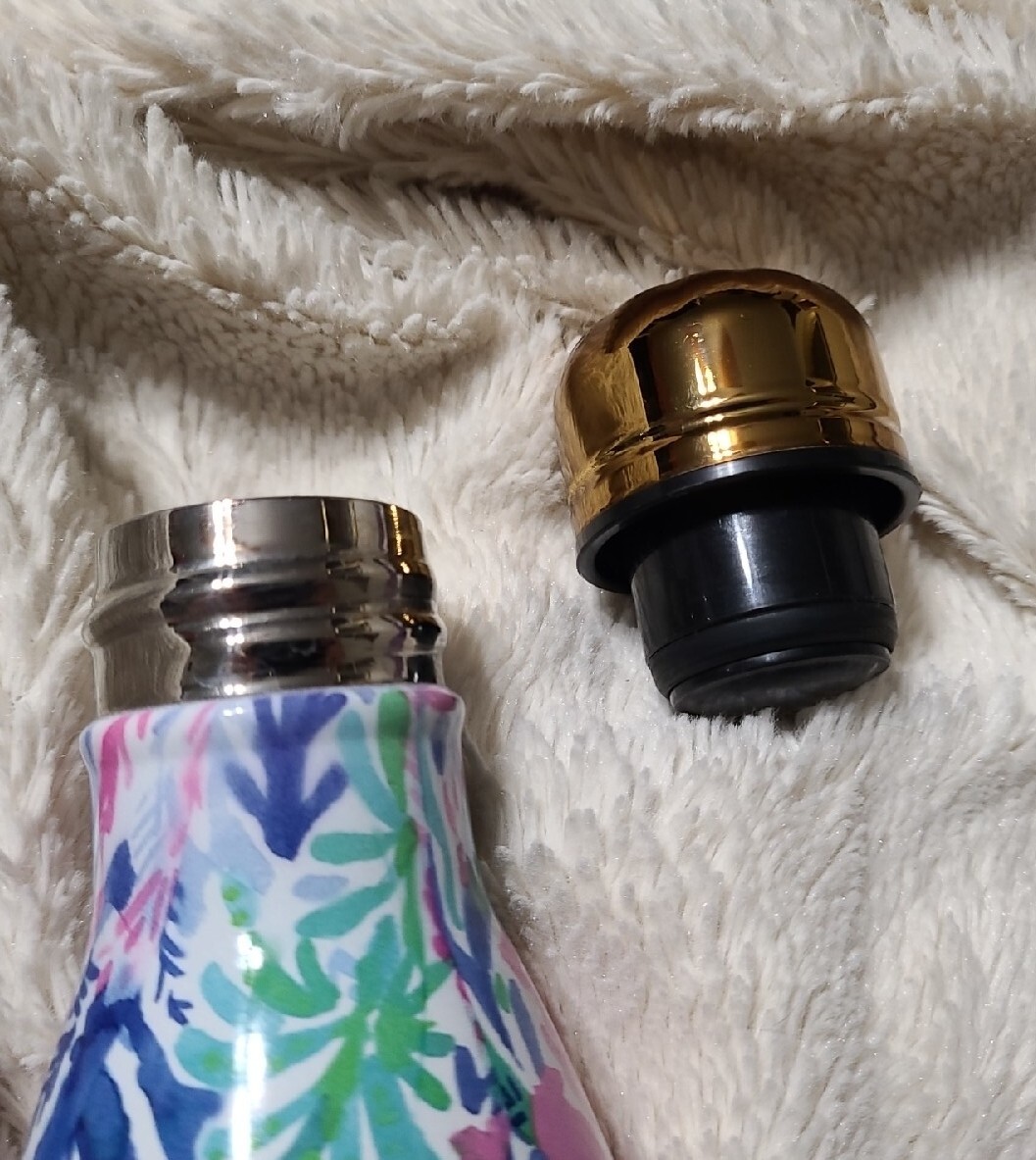 BIG Blue Lilly Pulitzer Swell Jet Stream 25oz Bottle Nautical Coral Thermos Pink