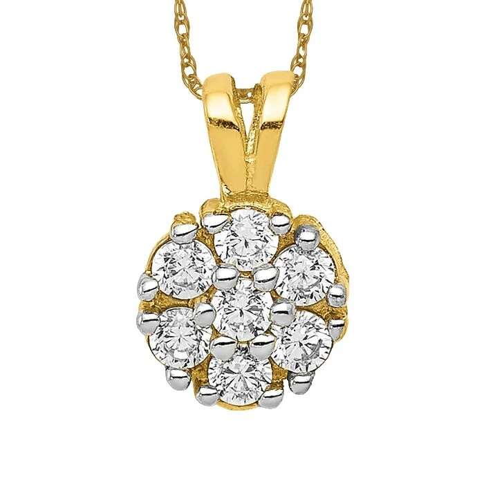 Chapado en oro amarillo de flores y plantas de Cadena Moda Collares y Colgantes