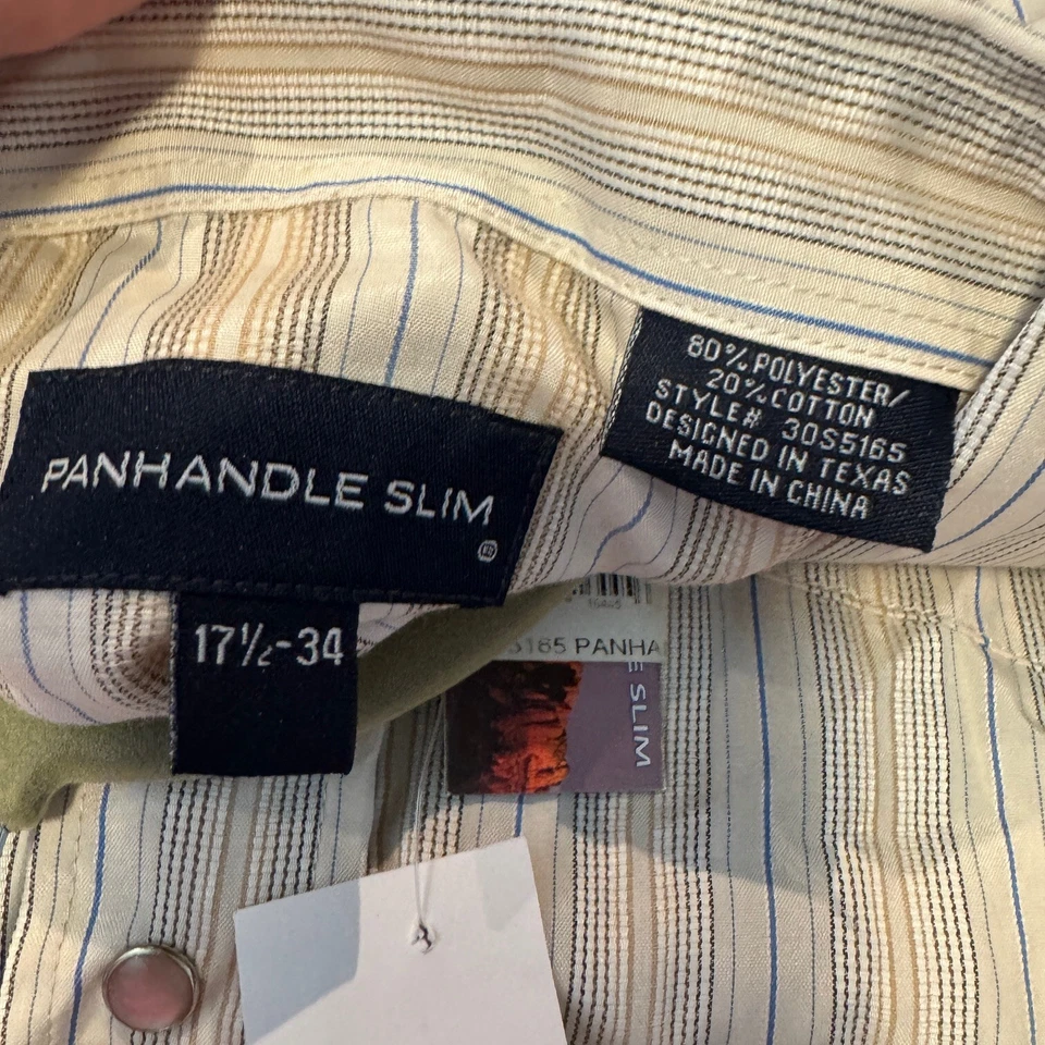 Panhandle Slim Western Pearl Snap Shirt Mens XXL Striped Landman Yellowstone New - Image 3 of 4