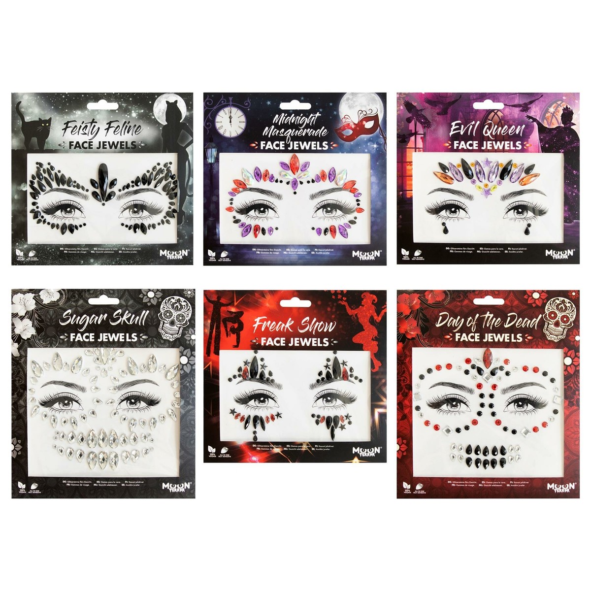 Moon Terror Face Jewels Sugar Skull Costume Make Up Moon Terror Face Jewels Sugar Skull Costume Make Up