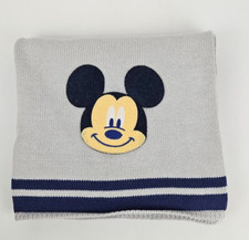 Mickey Mouse Gray And Navy Knit Baby Blanket With Appliqu  by Disney Baby