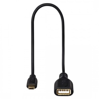 Hama Micro USB-OTG-Adapterkabel Kabel Stecker A-Kupplung 0,15m vergoldet, 135704