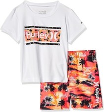 NEW Hurley Boys' Swim trunks 2-Piece Set 24 months palm trees matching