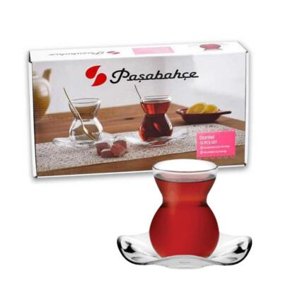 Pasabahce 96574 Teegläser Set Cay Bardagi 6x Teeglas + 6x Untertasse