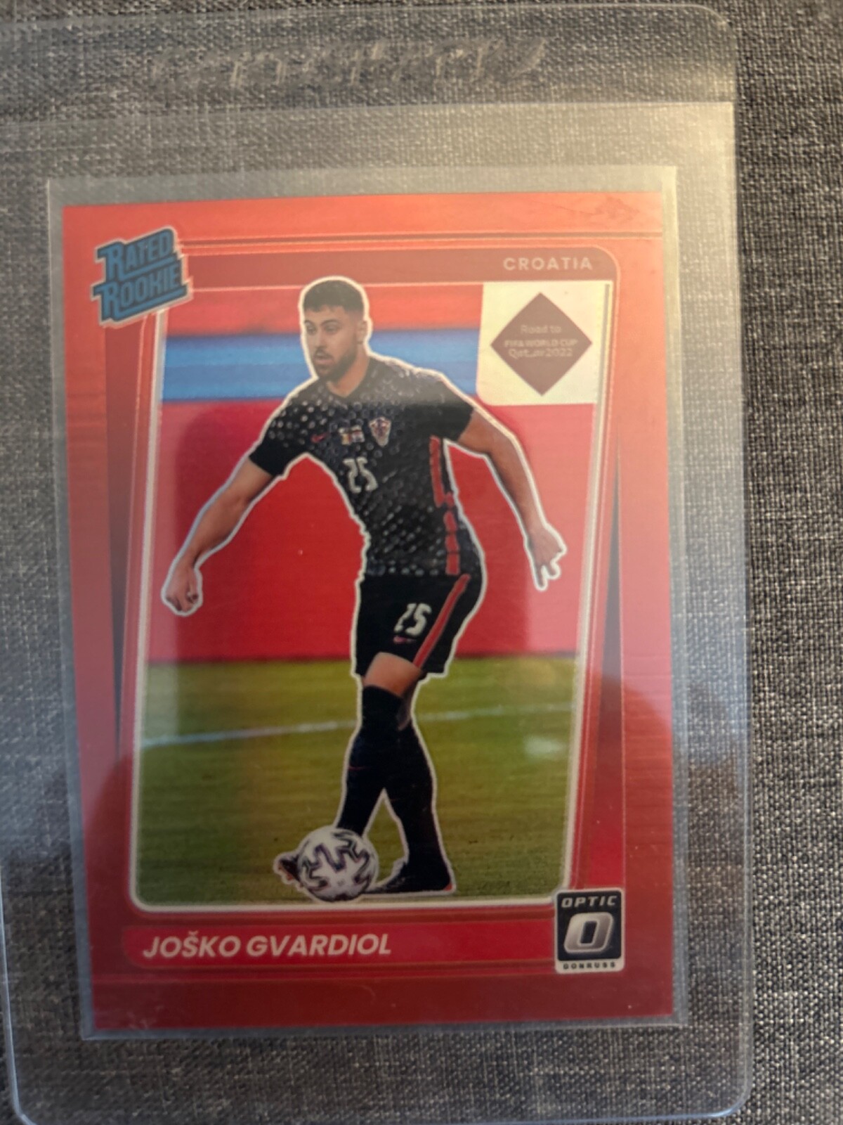 2021-22 Donruss Optic World Cup Qatar Josko Gvardiol Rated Rookie RC Red /149