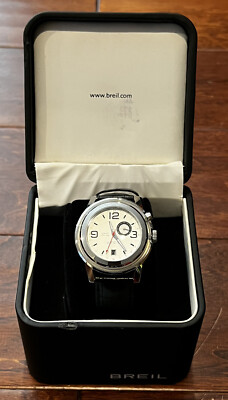 Breil TW1193 Orchestra Collection Black Croc Band GMT Dual Time Date Watch NWT