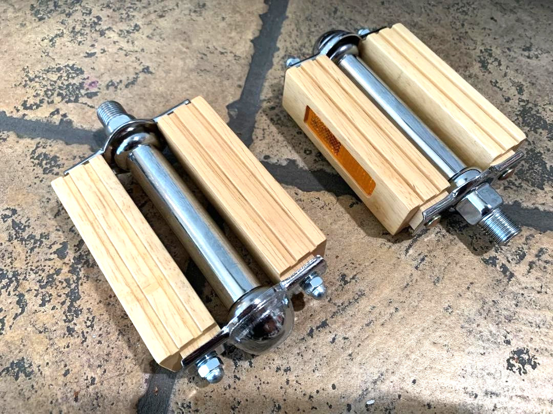 Custom Bicycle Pedals WOOD 1/2" Chrome Spindle Lowrider Cruiser Bikes