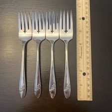 Queen Bess II Oneida 1946 Silverplate 4 Salad Forks 6-1/2” EXC!
