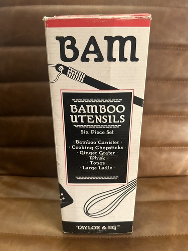 Taylor & Ng Bamboo Utensil 6 Piece Set Vintage Unused Rare - Picture 15 of 15