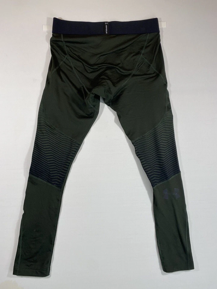 Леггинсы женские Under Armour большие одежда для занятий йогой зеленая/черная полоса - Изображение 3 из 4