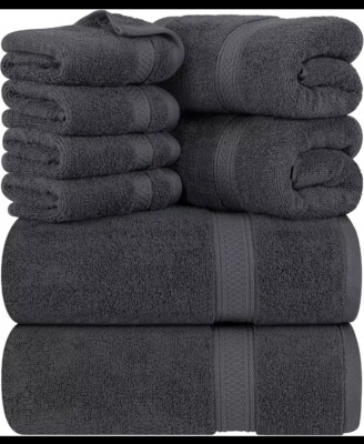 Utopia Handtücher 8-teiliges Handtuchset - 2 Badetücher, 2 Handtücher und 4 Waschlappen