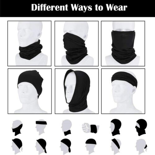 Máscara facial delgada cubierta bandana pasamontañas cuello filo bufanda reutilizable lavable - Imagen 10 de 26