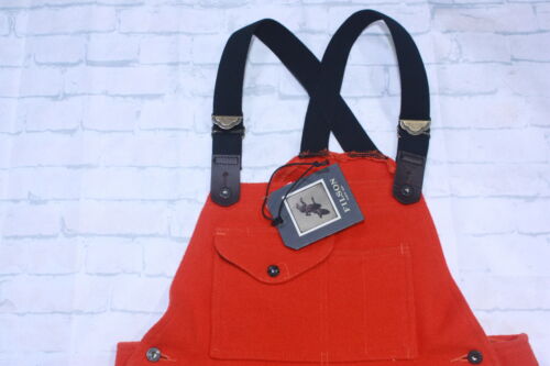 Neu mit Etikett Filson Mackinaw Latzhose Herren 38 x 34 flammenorange 100 % Wolle 2027047 hergestellt in den USA $ 495 - Bild 2 von 15