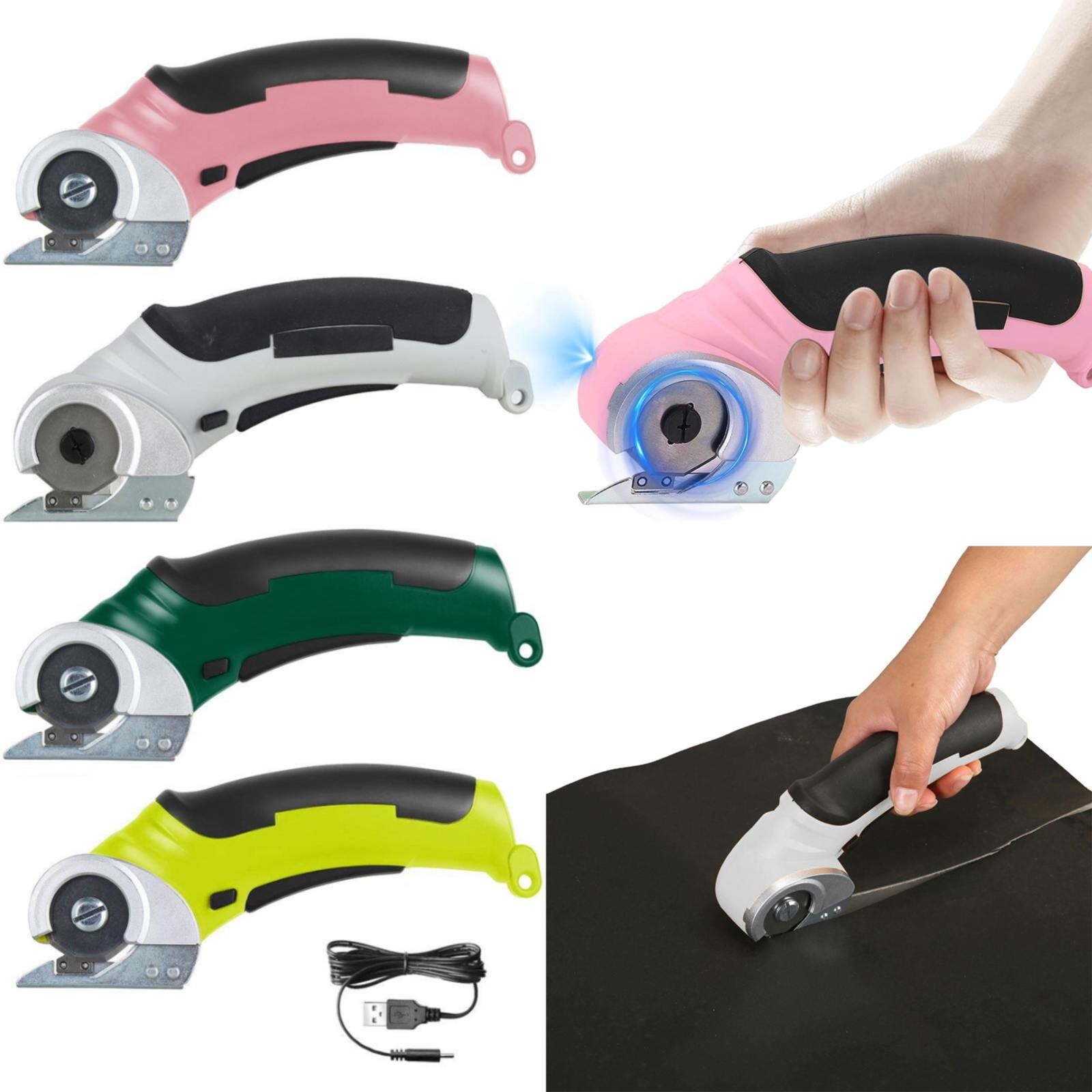 Portable Rechargeable Electric Fabric Scissors and Carpet Cutter-image