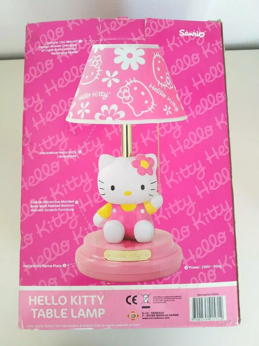 HELLO KITTY TABLE LAMP SANRIO 2007 DECORATIVE LAMPSHADE NEW IN BOX