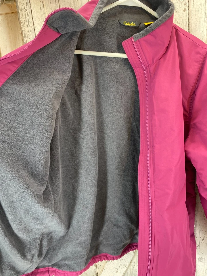 Cabelas Women's Pink Fleece Insulated Jacket Lightweight Coat Size Large - Imagem 3 de 4