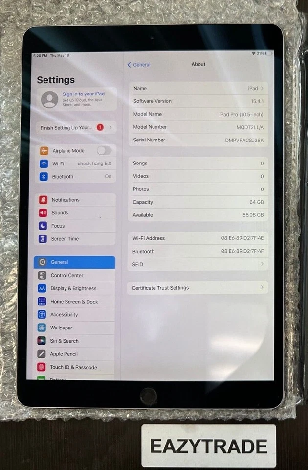 Apple iPad Pro 10.5 Wi-Fi | 64GB 256GB 512GB I Gris Plata Dorado | Grado C Foto 3 de 4