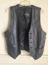 Wilson Leather Vest Men Black Preowned