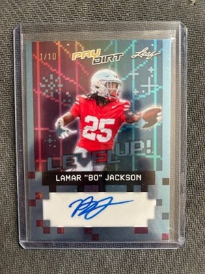 2026 Leaf Pay Dirt LAMAR BO JACKSON #1/10 Bookend Auto Ohio State Buckeyes