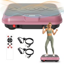 Vibration Plate Machine, Whole Body Workout Platform with Remote & Bands
