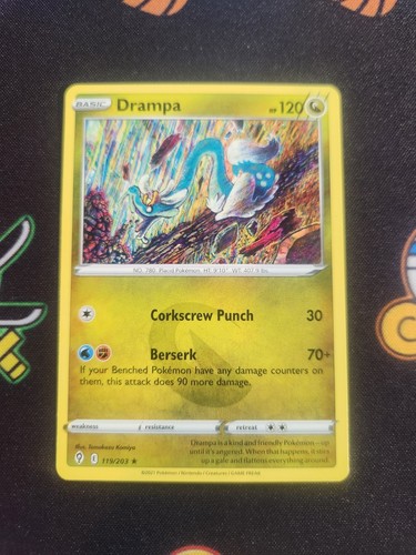 EXACT CARD PICTURED Drampa Pokemon SWSH07 Evolving Skies 119 /203 Eng Non-F - Picture 1 of 2