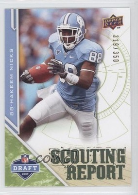 2009 Upper Deck Draft Edition Scouting Report Green /350 Hakeem Nicks #221 fm0