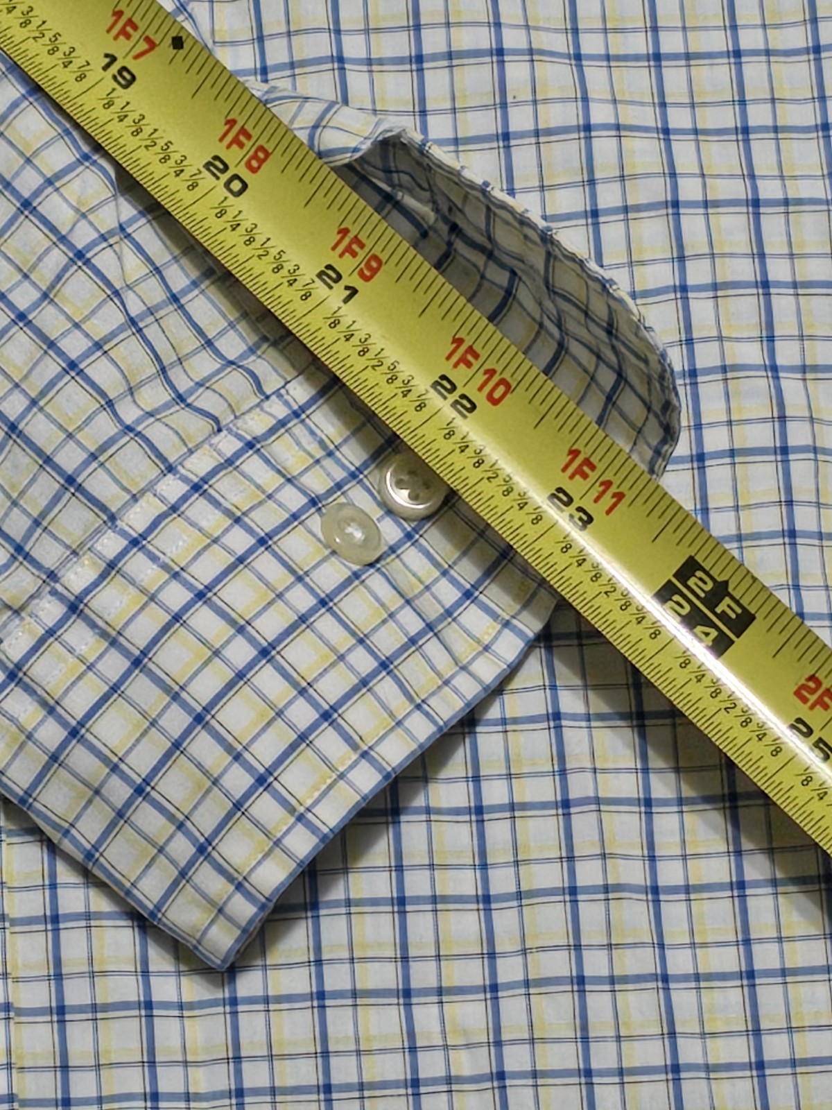 Ralph Lauren Yarmouth Mens Blue Yellow Plaid Dress Shirt Sz 17/34-35 thumbnail 12