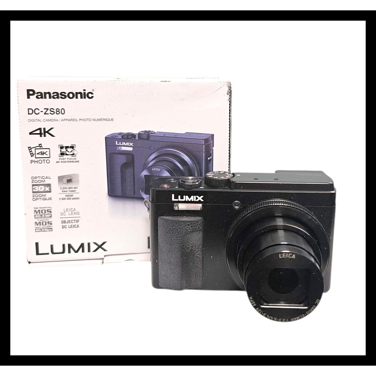 Panasonic Lumix DC-ZS80 Digital Camera 4K 30X Zoom Leica Lens