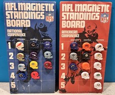 Tablero magnético vintage de clasificación de fútbol americano de la NFL con equipos de la NFL. Orange Products Inc.