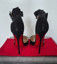 Sexy High Heels 12cm Stiletto Riemchen-Pumps Schwarz Lackleder Rote Sohle EUR 43