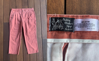 VTG 70s Nobby Shop Chino Pants Mens 40x29 Nantucket Red Talon Zip USA Ivy Preppy
