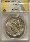 1924 S Peace Silver Dollar ANACS XF40 Tough Date Peace