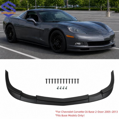 For Corvette C6 Base Model 06-13 ZR1 Style Matte Black Front Bumper Lip Splitter