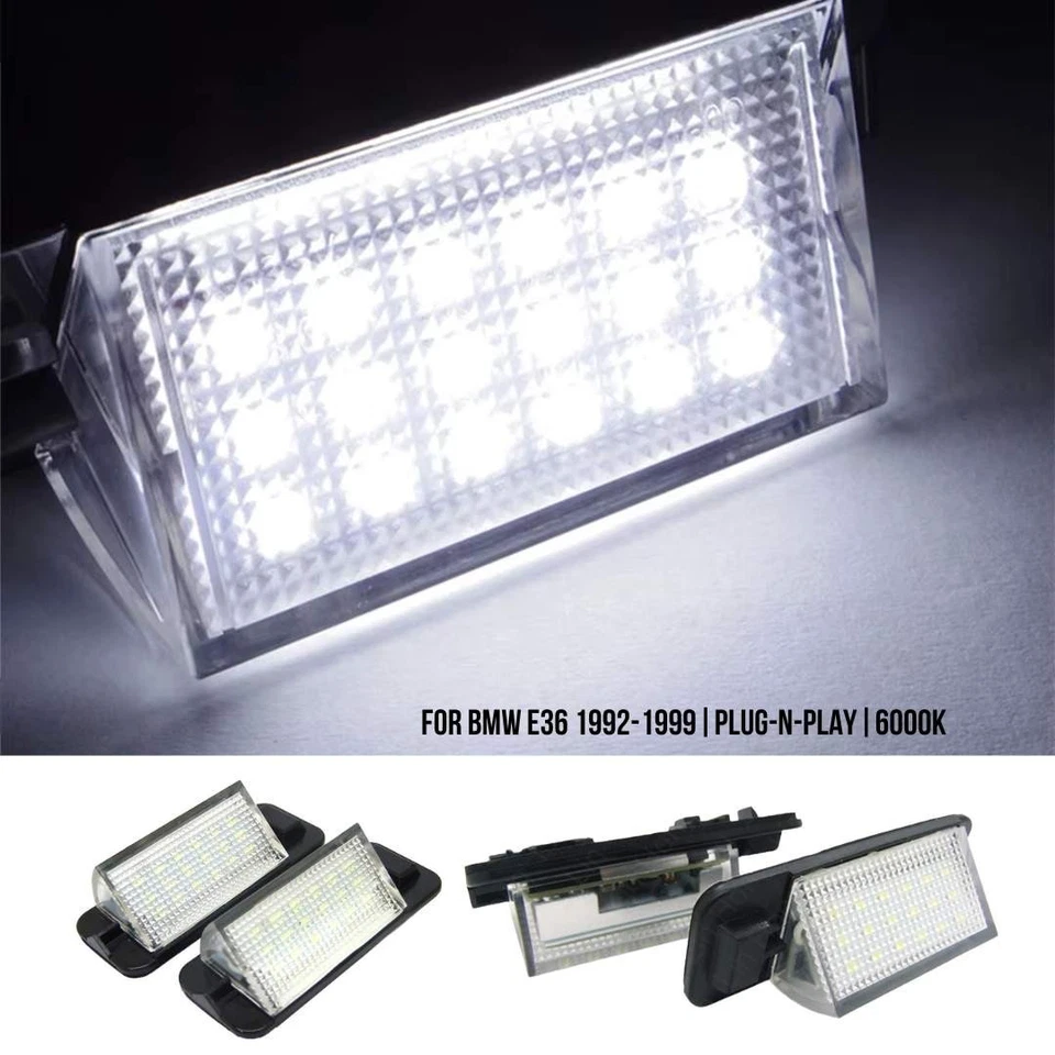 6000K LED License Plate Lights For 1992-1998 BMW E36 3-Series 318i 328i 325is M3 - Image 4 of 4