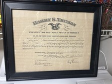 Harry S. Truman Appointment To Postmaster General For El Camp, Tx 1949 NO COA