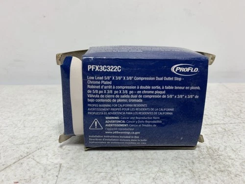 ProFlo PFX3C322C Dual Outlet Stop 5/8"x3/8"x3/8" Chrome - Picture 4 of 10