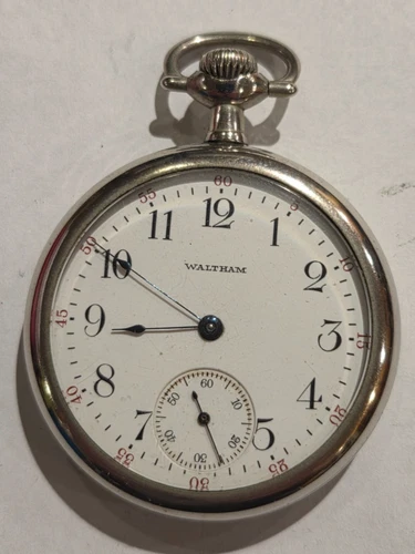 Antique 1914 WALTHAM TRAVELER Grade Model 1908 16s 7j Pocket Watch Working!