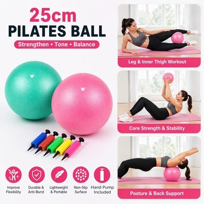 Pilates Ball Core Kraft Anti-Burst Yoga Gym Übung Balance Fitness 25cm
