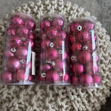 Pink Mini Shatterproof Ornaments Lot Of 3