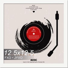 Vinyl Record Frame Display for 12 inch LP with 12.5x12.5 Album Cover  White 12.