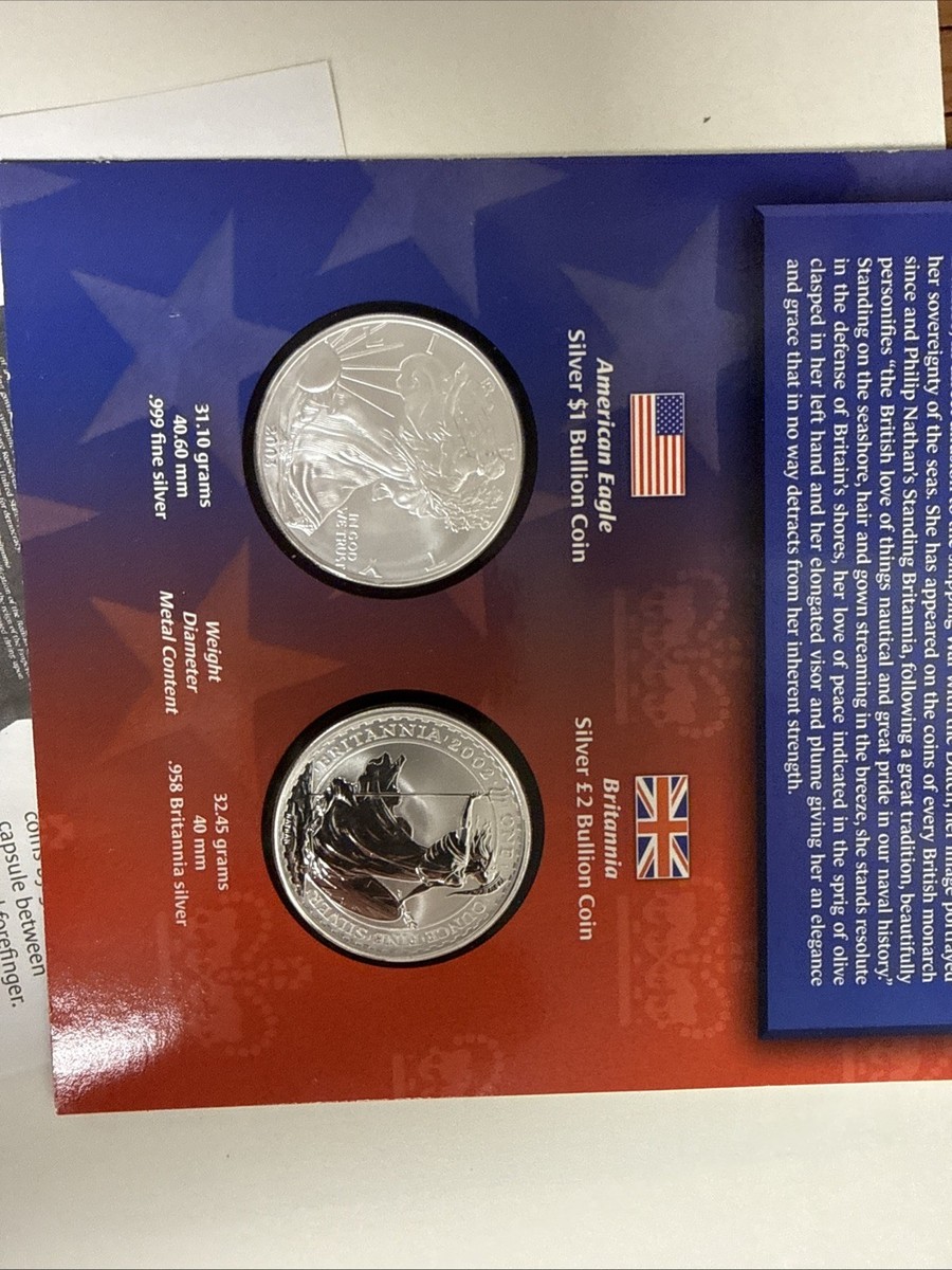 Legacies Of Freedom イーグル銀貨とブリタニア銀貨 2003 Legacies of Freedom 2 Coin Set US Silver American Eagle UK